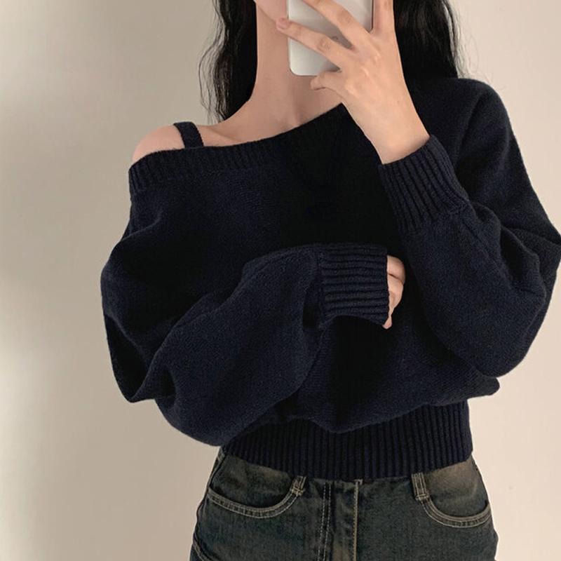Winter Solid Vintage Knitted Pullovers Women Sexy Off Shoulder Sweaters Fashion Y2k Tops Female Korean Fashion Casual Chic Clothes 2026 S темно-синий
Winter Solid Vintage Knitted Pullovers Women Sexy Off Shoulder Sweaters Fashion Y2k Tops Female Korean Fashion Casual Chic Clothes 2026 S темно-синий