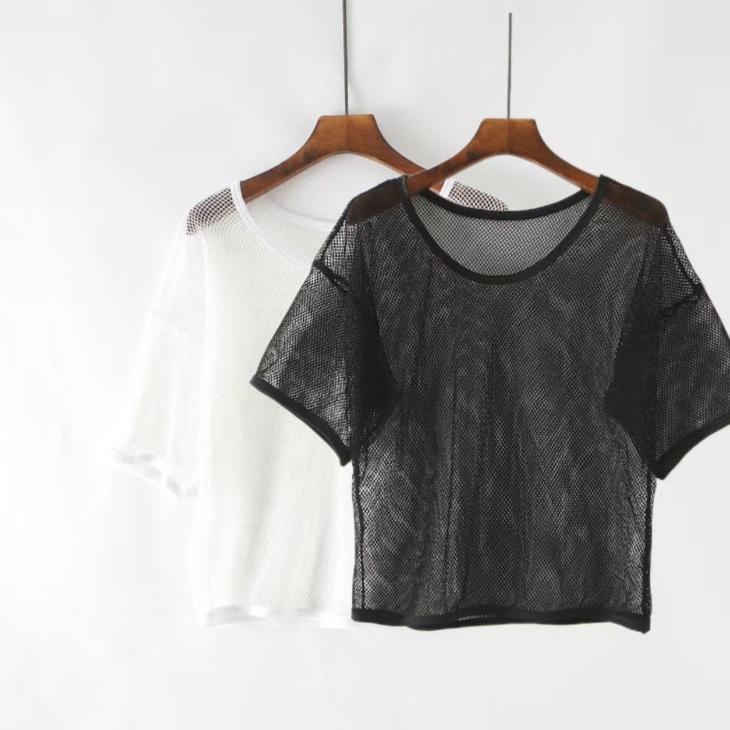 2025 Solid Color Mesh Cover-Up: Short-Sleeved, Casual Round Neck Pullover – Versatile Fashion for Everyday Wear One Size
2025 Solid Color Mesh Cover-Up: Short-Sleeved, Casual Round Neck Pullover – Versatile Fashion for Everyday Wear One Size