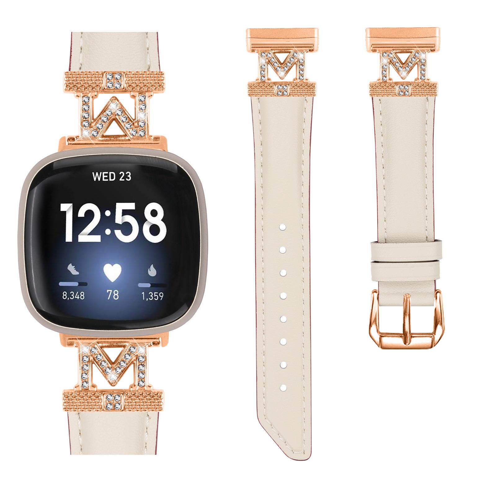M Shape Rhinestone Watchband for Fitbit Versa 3/Versa 4/Sense/Sense 2 Genuine Cowhide Leather Watch Strap with Rose Gold Buckle Apricot
M Shape Rhinestone Watchband for Fitbit Versa 3/Versa 4/Sense/Sense 2 Genuine Cowhide Leather Watch Strap with Rose Gold Buckle Apricot