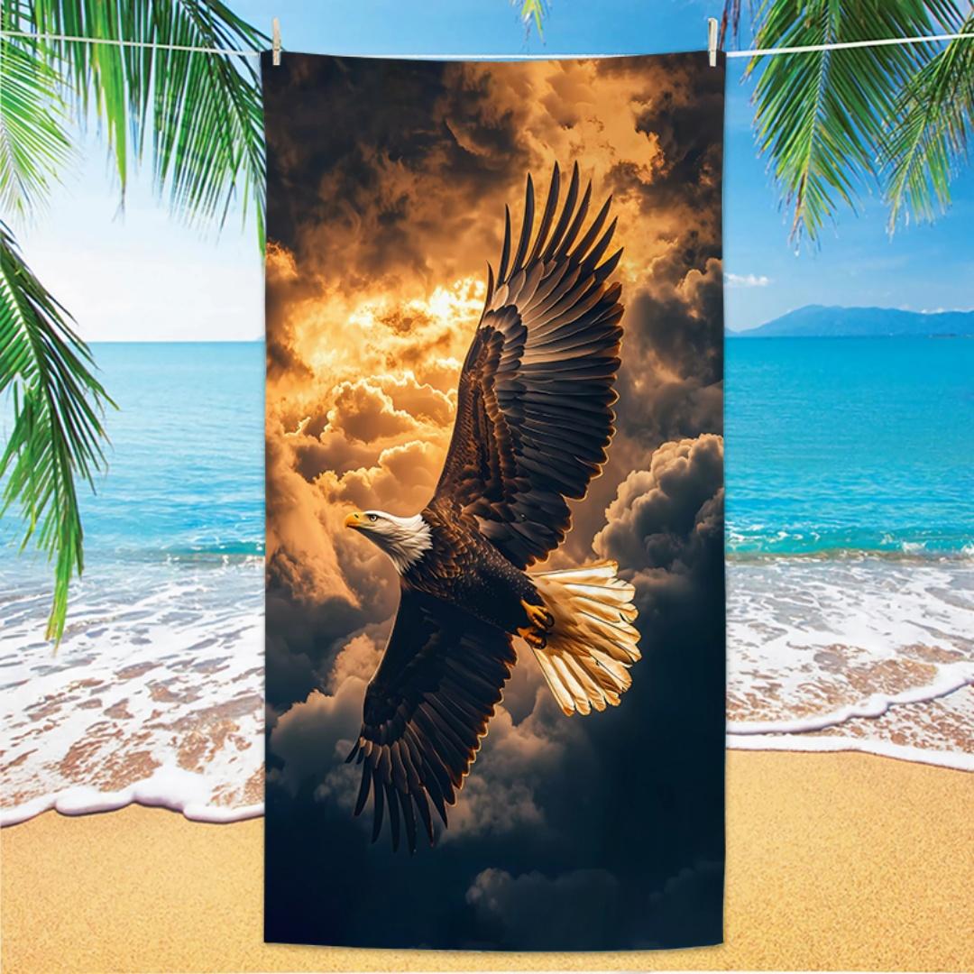 Eagle Pattern Beach Towel, Digital Printing Thin Quick-Dry Anti-Sand Microfiber Lightweight for Swim, Yoga, Travel, Gym, Gift W30*H60(CM)
Eagle Pattern Beach Towel, Digital Printing Thin Quick-Dry Anti-Sand Microfiber Lightweight for Swim, Yoga, Travel, Gym, Gift W30*H60(CM)