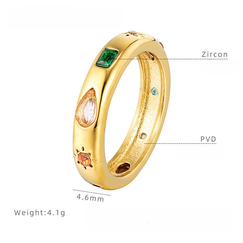 Ретро кольцо с цирконами и бриллиантами, кольцо из титановой стали, не тускнеющее, нишевое кольцо для женщин, кольцо из нержавеющей стали с гальваническим покрытием 7
Ретро кольцо с цирконами и бриллиантами, кольцо из титановой стали, не тускнеющее, нишевое кольцо для женщин, кольцо из нержавеющей стали с гальваническим покрытием 7