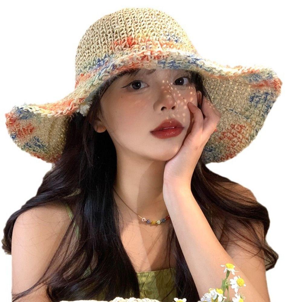 UV Protection Woven Fisherman Hat Rainbow Weave Straw Cap Sweet Lafite Straw Hat Travel
UV Protection Woven Fisherman Hat Rainbow Weave Straw Cap Sweet Lafite Straw Hat Travel