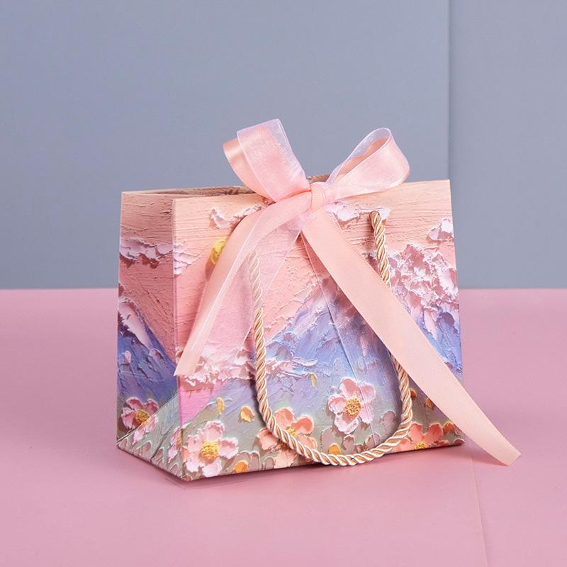 1PC Kraft Paper Bag Favor Bag Paper Gift Bag 3D Shopping Tote Bag Handbag Painting Flower Oil Painting Gift Packaging A/15*13*8CM рожевий
1PC Kraft Paper Bag Favor Bag Paper Gift Bag 3D Shopping Tote Bag Handbag Painting Flower Oil Painting Gift Packaging A/15*13*8CM рожевий