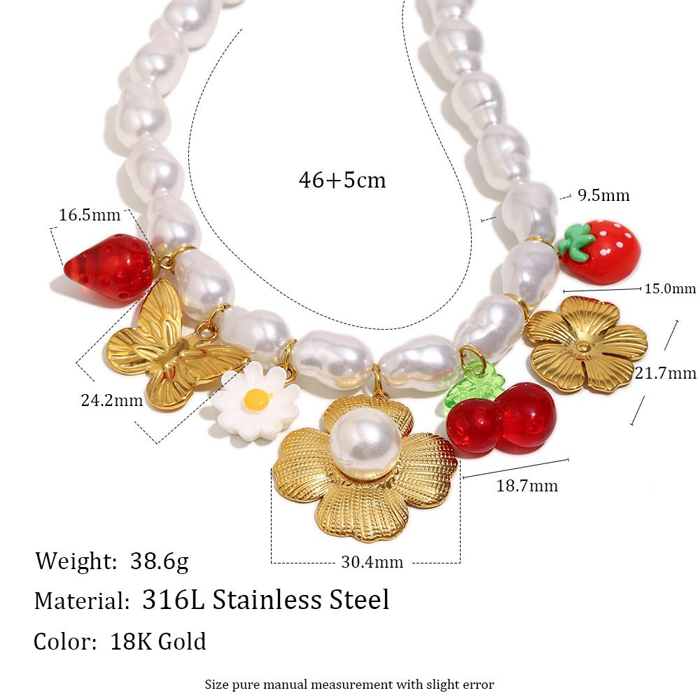 MamacitaSlay 316L Stainless Steel Ocean Series Flower Pearl Necklace 18K Gold Plated Waterproof Jewelry Vacation Party Necklace 51cm
MamacitaSlay 316L Stainless Steel Ocean Series Flower Pearl Necklace 18K Gold Plated Waterproof Jewelry Vacation Party Necklace 51cm