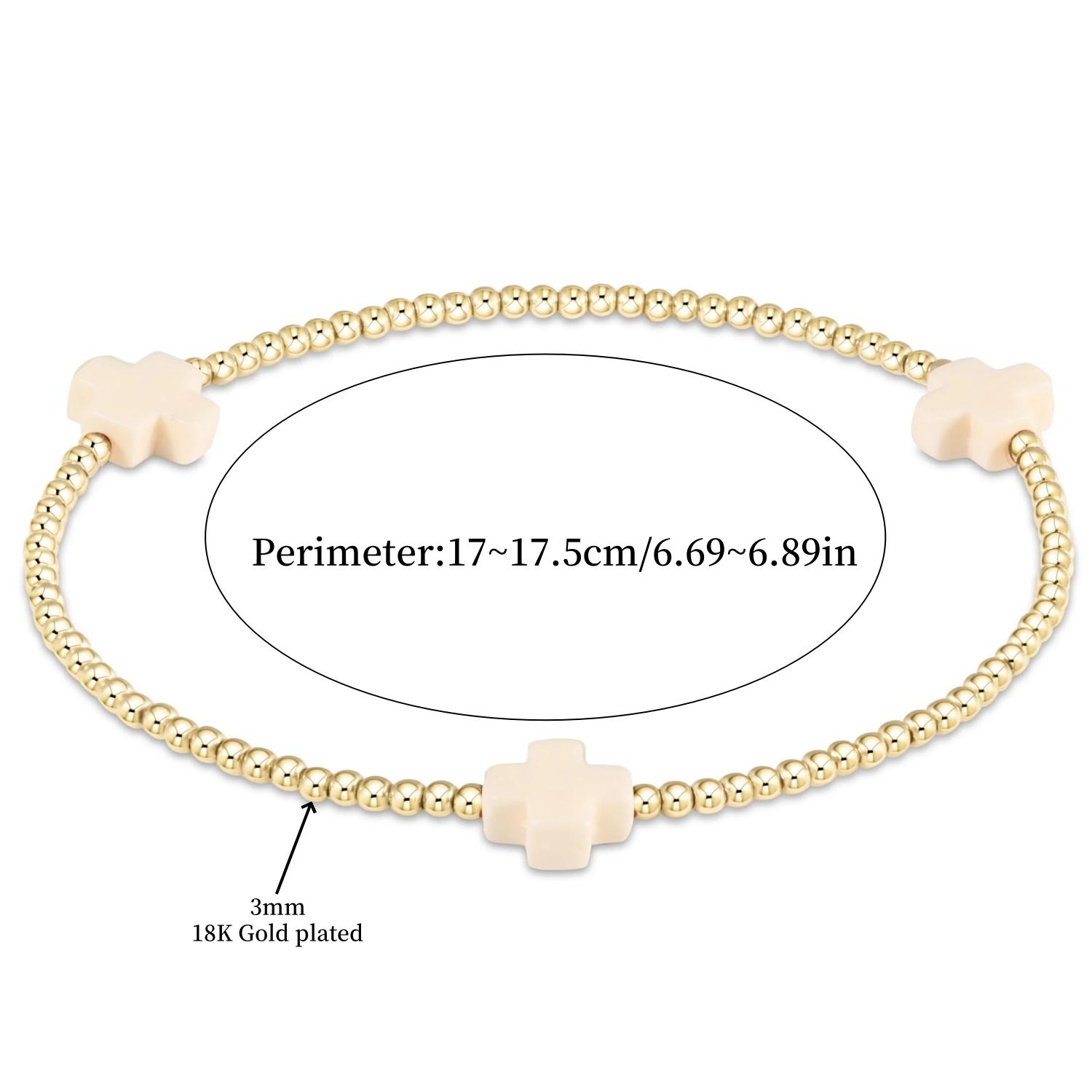 Vlen 18K Gold Plated Bracelet for Women with Beads Cross Charm And Pearl Elegant Jewelry Gift for Birthday Anniversary Party
Vlen 18K Gold Plated Bracelet for Women with Beads Cross Charm And Pearl Elegant Jewelry Gift for Birthday Anniversary Party