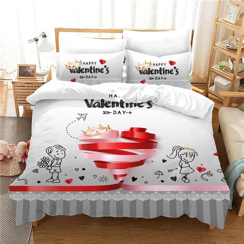 Bedrom Soft with Soft Fabric Duvet Cover Sets Print Hapy Valentine s Day Beding Set Holiday Gifts Home Textiles Red Rose Bedclothes Double 100*200cm Single
Bedrom Soft with Soft Fabric Duvet Cover Sets Print Hapy Valentine s Day Beding Set Holiday Gifts Home Textiles Red Rose Bedclothes Double 100*200cm Single