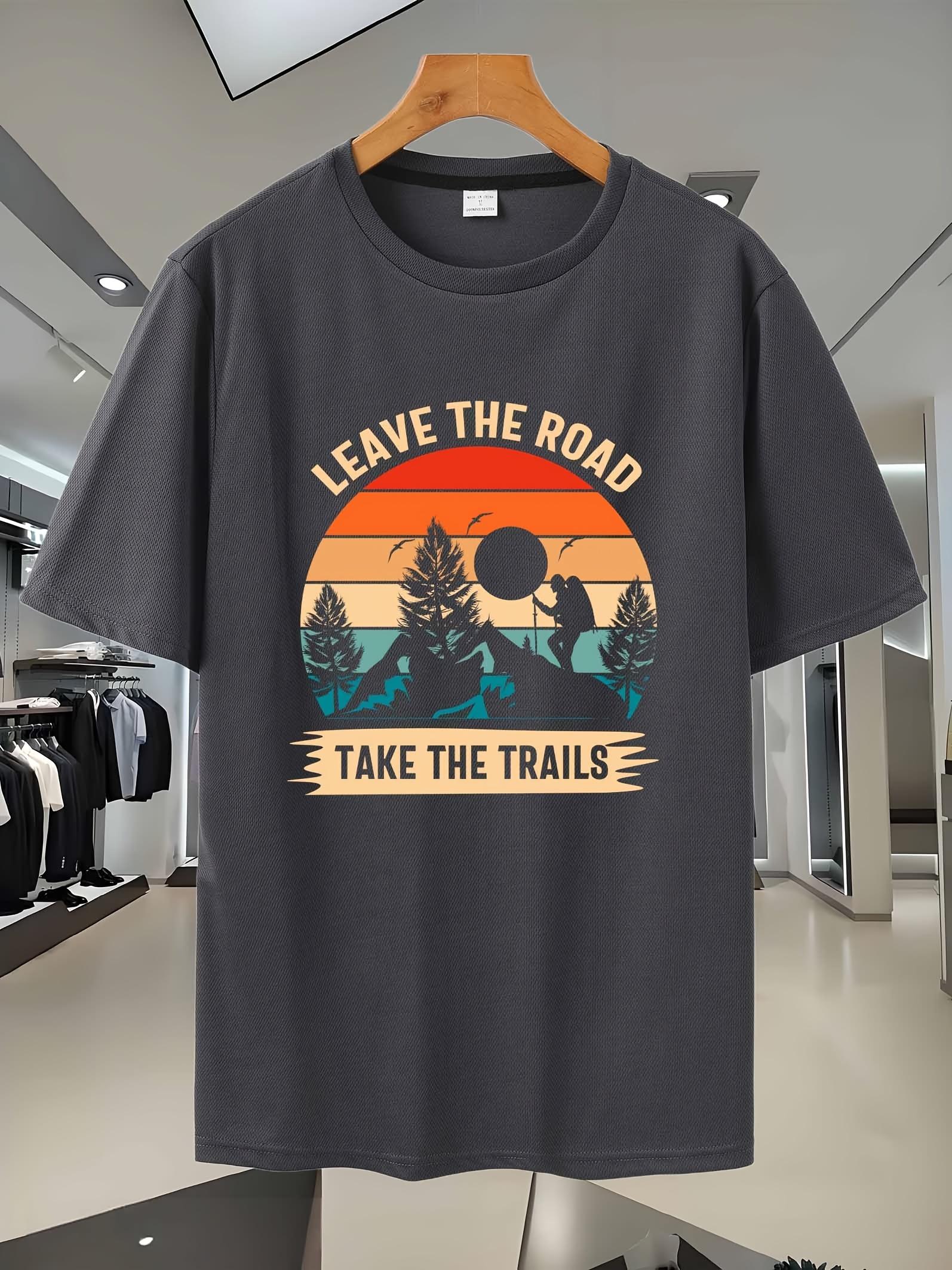 56G2025 Breathable Moisture-Wicking Mesh Short Sleeve T-shirt with Leave The Road Take The Trails Graphic Print XL
56G2025 Breathable Moisture-Wicking Mesh Short Sleeve T-shirt with Leave The Road Take The Trails Graphic Print XL