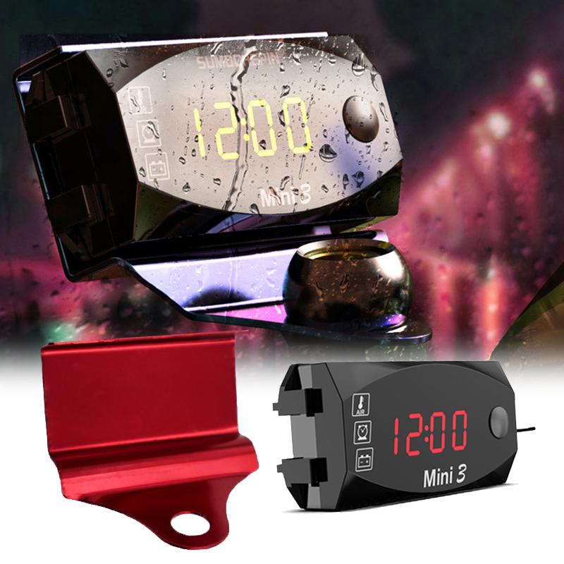 3 In 1 LED Motorcycle Electronic Clock Digital Display Voltmeter Watch IP67 Waterproof Dustproof Colorful Electronic Thermometer
3 In 1 LED Motorcycle Electronic Clock Digital Display Voltmeter Watch IP67 Waterproof Dustproof Colorful Electronic Thermometer
