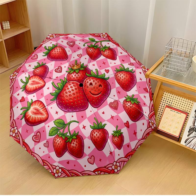 Strawberry and Gold Ribbon Wreath Printed umbrella windproof folding umbrella portable sun and rain umbrella suitable for gifting
Strawberry and Gold Ribbon Wreath Printed umbrella windproof folding umbrella portable sun and rain umbrella suitable for gifting