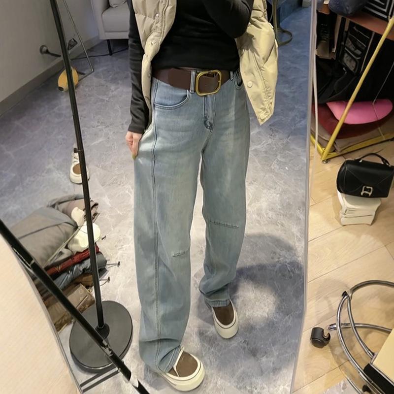 Women s High-Waisted Wide-Leg Jeans – 65% Cotton, Curved Knife Design, Loose, Slimming, Good Drape, Straight Leg, Floor-Length. Extra Large светло-синий
Women s High-Waisted Wide-Leg Jeans – 65% Cotton, Curved Knife Design, Loose, Slimming, Good Drape, Straight Leg, Floor-Length. Extra Large светло-синий