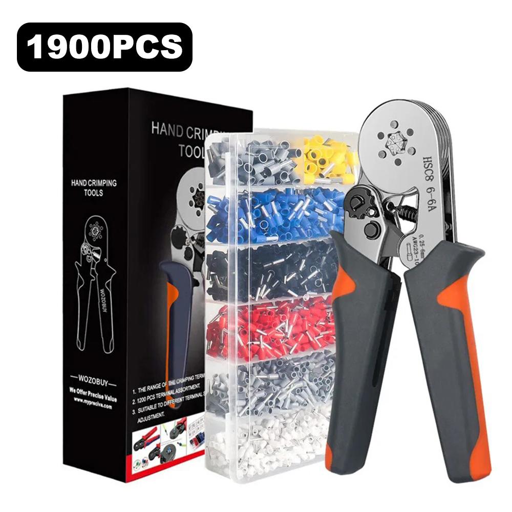 HSC8 6-6A Ferrule Crimping Pliers with 1900Pcs Terminals Wire Connector Electrical Repair Kit Type A
HSC8 6-6A Ferrule Crimping Pliers with 1900Pcs Terminals Wire Connector Electrical Repair Kit Type A