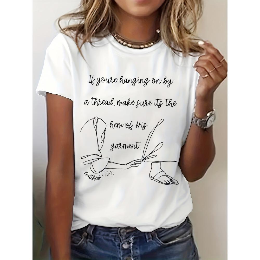Hanging On By A Thread Women s Tee Graphic, Faith-Inspired Print for Casual Daily Wear M
Hanging On By A Thread Women s Tee Graphic, Faith-Inspired Print for Casual Daily Wear M