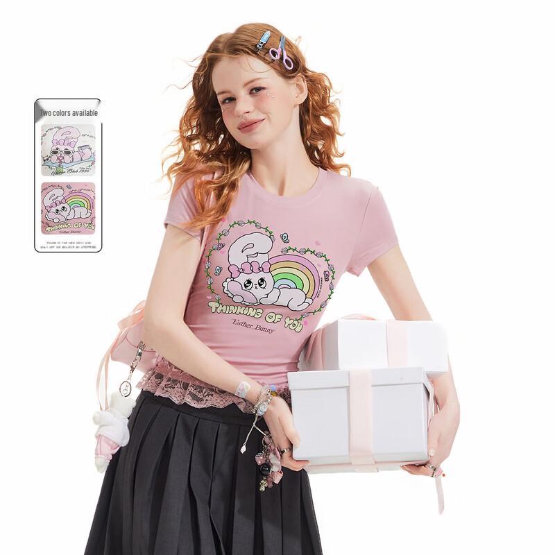UNIFREE Sweet Girlish Lace-Trimmed Round Neck T-Shirt S
UNIFREE Sweet Girlish Lace-Trimmed Round Neck T-Shirt S