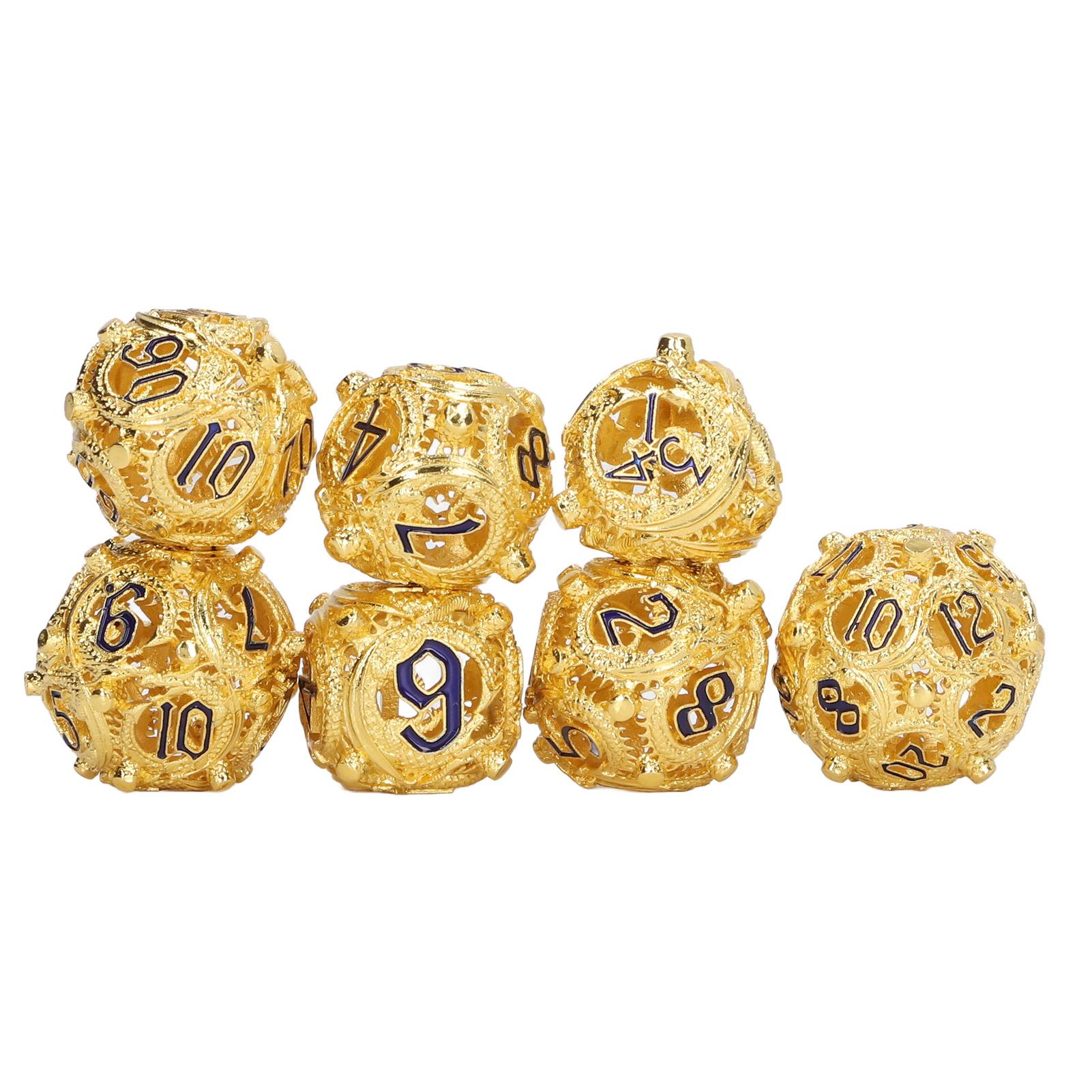 7pcs Hollow Dice Set Copper Portable Balanced Rolling Engraved Metal Polyhedral Dice Set for Board зелений
7pcs Hollow Dice Set Copper Portable Balanced Rolling Engraved Metal Polyhedral Dice Set for Board зелений