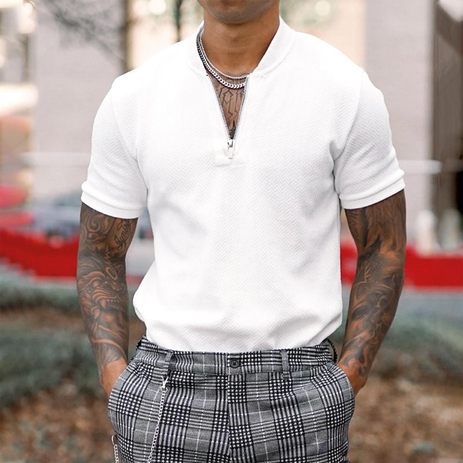 Рубашка мужская с короткими рукавами Мужская футболка Мужской повседневный облегающий топ в европейском и американском стиле L белый
Рубашка мужская с короткими рукавами Мужская футболка Мужской повседневный облегающий топ в европейском и американском стиле L белый