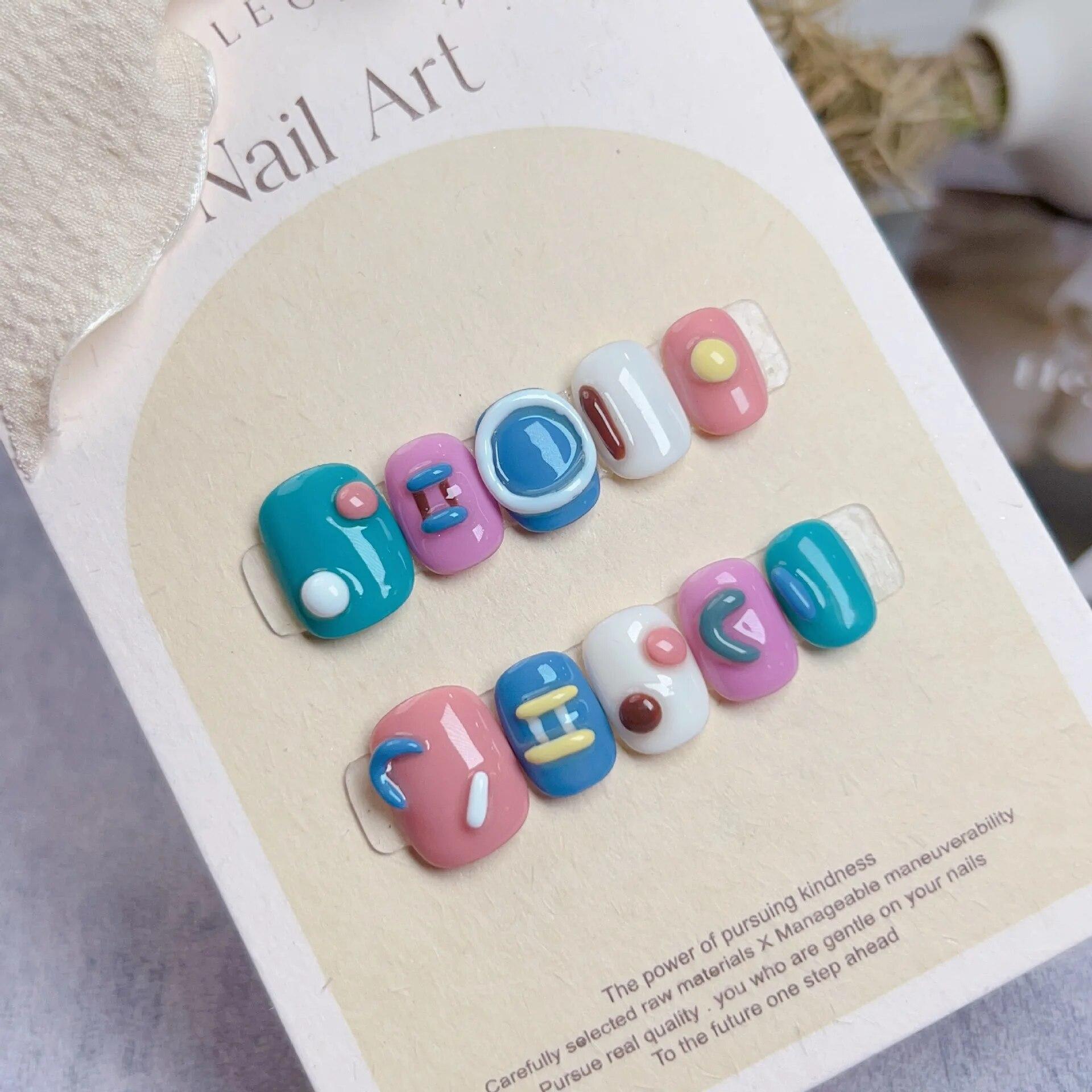 Macaron Candy Style Handmade False Nails With Glue Full Cover Cute Nail Art High Quality Professional Wearable Press on Nails
Macaron Candy Style Handmade False Nails With Glue Full Cover Cute Nail Art High Quality Professional Wearable Press on Nails
