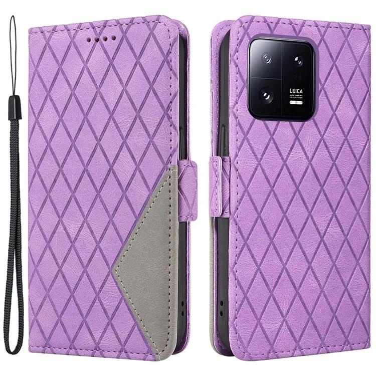Wallet Stand Phone Case for Xiaomi 13 Pro 5G Rhombus Imprinted Color Splicing Leather Cover
Wallet Stand Phone Case for Xiaomi 13 Pro 5G Rhombus Imprinted Color Splicing Leather Cover