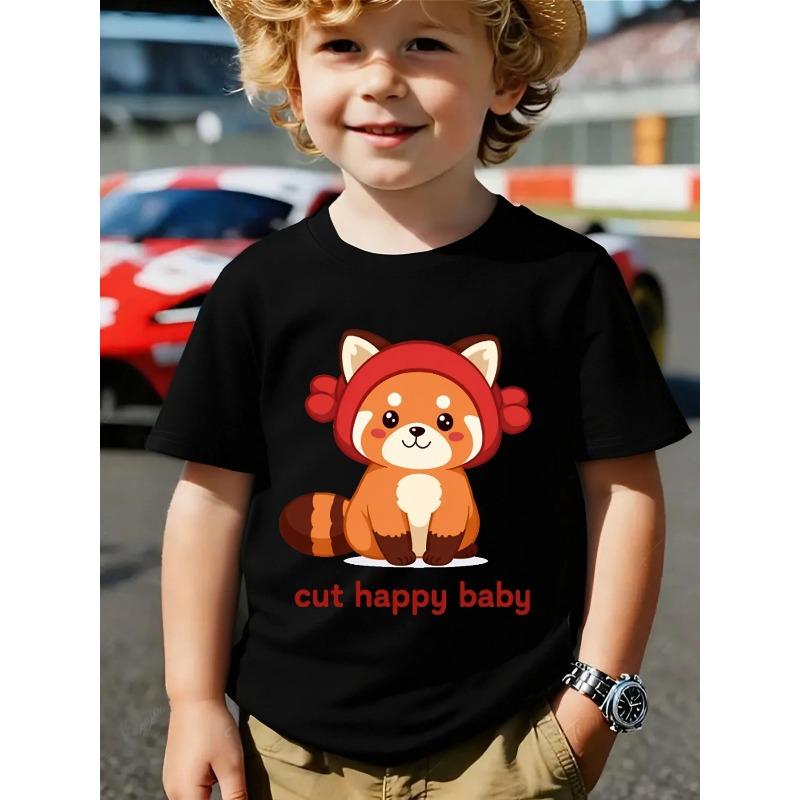 European sizes Boys Short-sleeve T-shirt with cut Happy Baby and Raccoon Print, Trendy Pattern Design, Soft and Comfortable Everyday Top 98cm чёрный
European sizes Boys Short-sleeve T-shirt with cut Happy Baby and Raccoon Print, Trendy Pattern Design, Soft and Comfortable Everyday Top 98cm чёрный