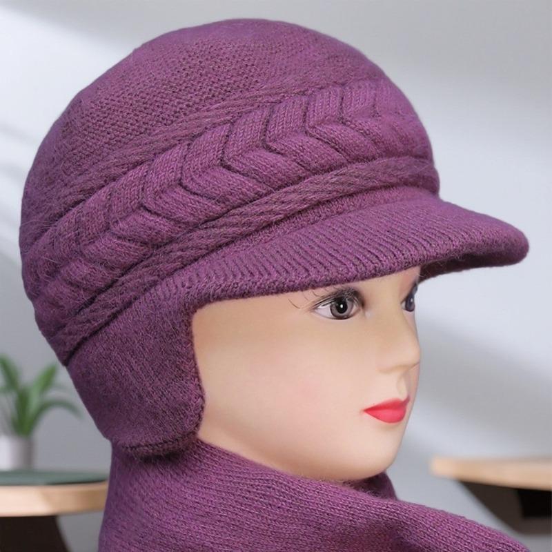 Вязаная шапка и шарф для женщин среднего и пожилого возраста, ветрозащитная и теплая, с защитой ушей, кепка-утка, утолщенная шерстяная шапка с плюшевой подкладкой
Вязаная шапка и шарф для женщин среднего и пожилого возраста, ветрозащитная и теплая, с защитой ушей, кепка-утка, утолщенная шерстяная шапка с плюшевой подкладкой