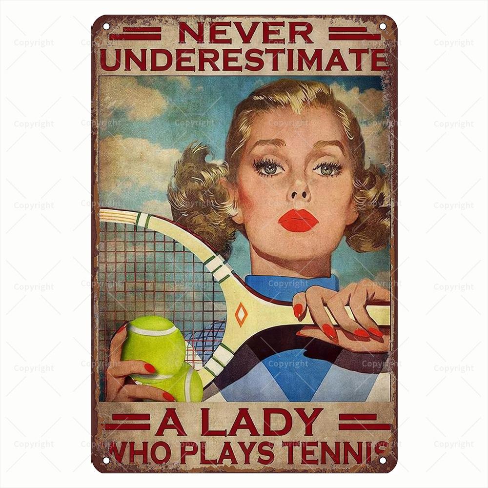 Never Underestimate a Lady Who Plays Tennis Vintage Metal Tin Sign Inspirational Wall Art Retro Sports Decor for HomeGymTe aluminum 20x30cm
Never Underestimate a Lady Who Plays Tennis Vintage Metal Tin Sign Inspirational Wall Art Retro Sports Decor for HomeGymTe aluminum 20x30cm