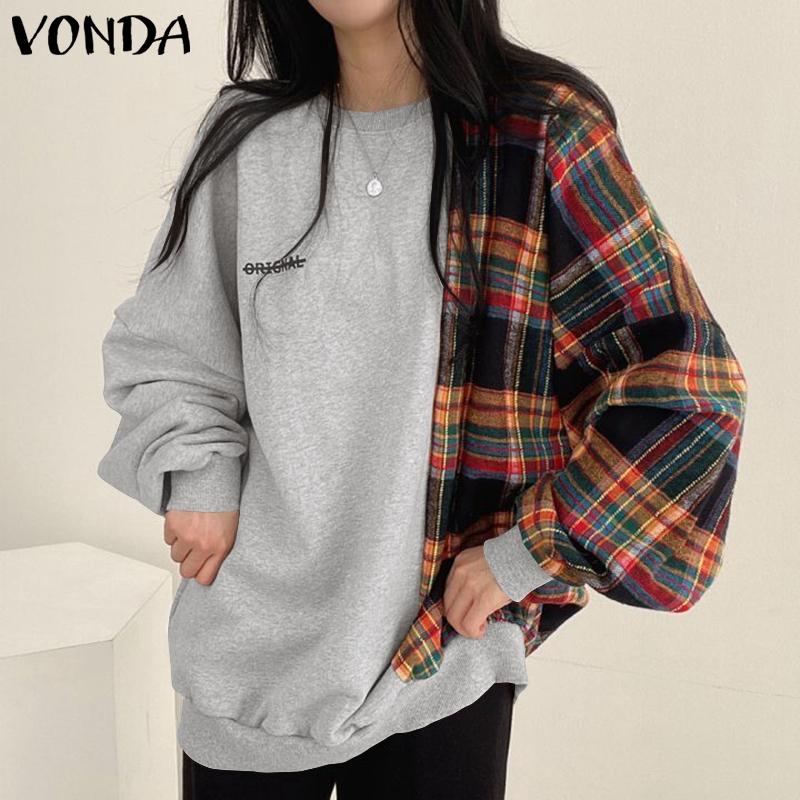 VONDA осенние тонкие женские модные лоскутные клетчатые топы с капюшоном, толстовки, повседневные мешковатые блузки с длинными рукавами и круглым вырезом, толстовки, топы больших размеров
VONDA осенние тонкие женские модные лоскутные клетчатые топы с капюшоном, толстовки, повседневные мешковатые блузки с длинными рукавами и круглым вырезом, толстовки, топы больших размеров