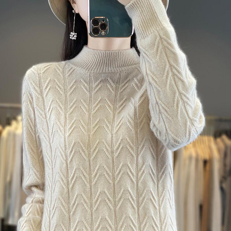 Women s Round Neck Cable Knit Wool Sweater - Autumn/Winter Collection, Loose Fit, Solid Color, Comfortable Semi-High Neck Pullover S
Women s Round Neck Cable Knit Wool Sweater - Autumn/Winter Collection, Loose Fit, Solid Color, Comfortable Semi-High Neck Pullover S