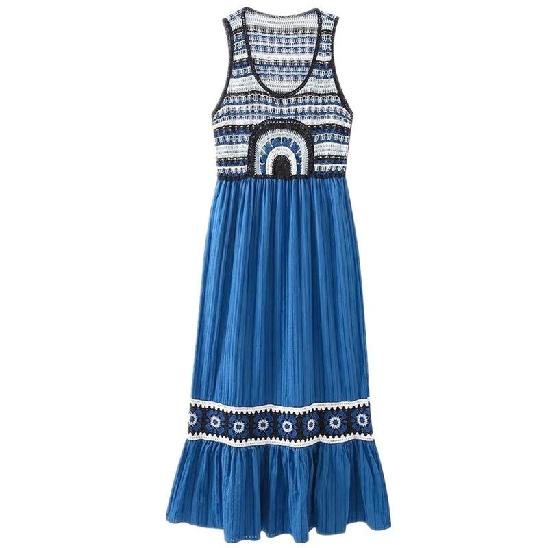 Fashion Style New Fashion Trendy Women Crochet Knitting Sleeveless round Neck Patchwork Dress 3653104 400 Blue XS
Fashion Style New Fashion Trendy Women Crochet Knitting Sleeveless round Neck Patchwork Dress 3653104 400 Blue XS