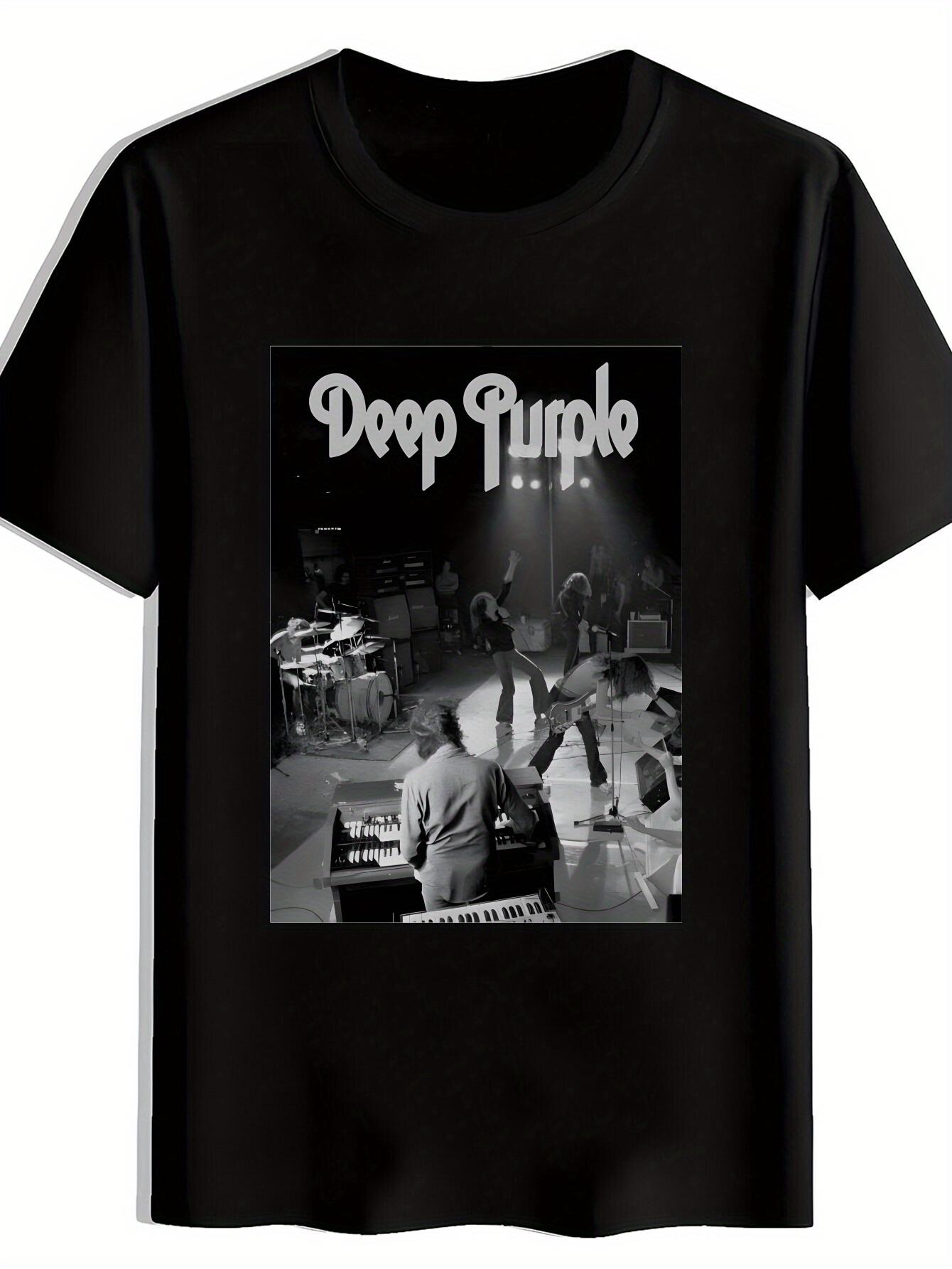 Vintage Deep Purple Rock Band Graphic T-shirt - Black Short Sleeve Round Neck Polyester Tee XL
Vintage Deep Purple Rock Band Graphic T-shirt - Black Short Sleeve Round Neck Polyester Tee XL