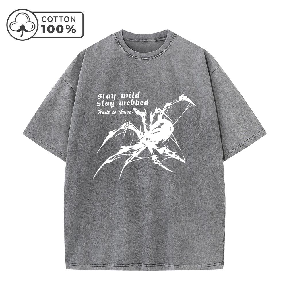 Mens YK Style Spider Print Washed TShirt Casual Breathable Pure Cotton Crew Neck Short Sleeve Everyday Commute Gym Top S
Mens YK Style Spider Print Washed TShirt Casual Breathable Pure Cotton Crew Neck Short Sleeve Everyday Commute Gym Top S