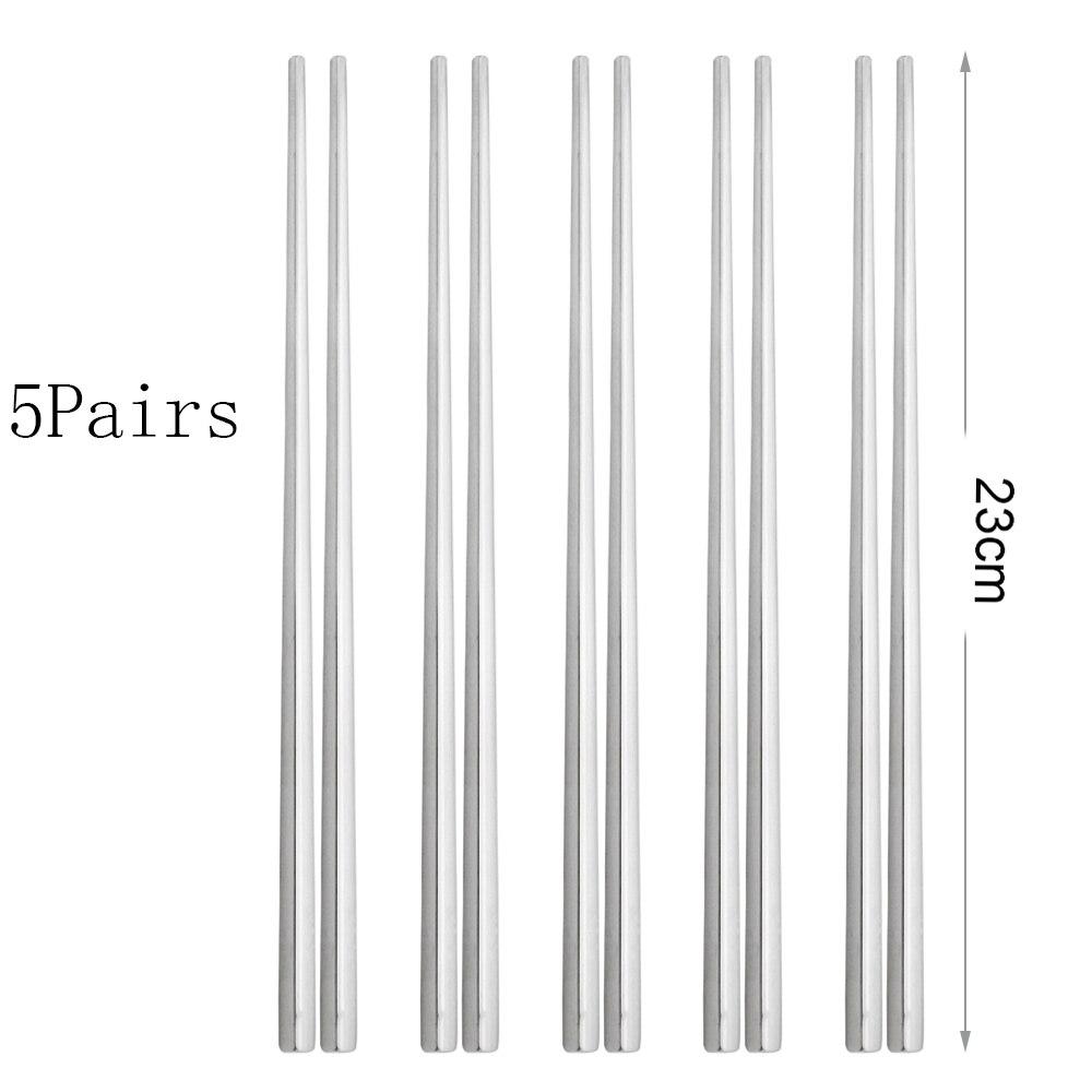 Посуда, 5 пар палочек для еды из нержавеющей стали, металлическая посуда для суши, серебряная китайская еда, товары для свадьбы, дома, фестиваля серебряный