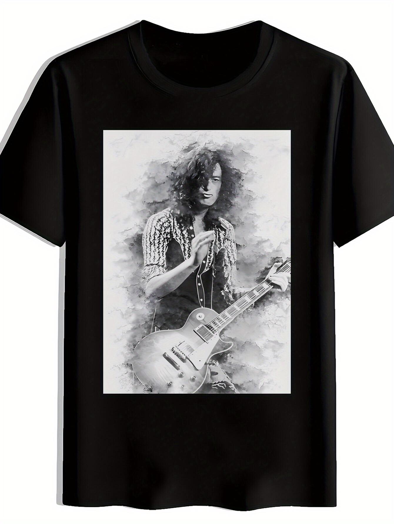 Vintage Rock Band Graphic T-shirt - Black Short Sleeve Round Neck Summer Tee with Retro Musician & Guitar Print L
Vintage Rock Band Graphic T-shirt - Black Short Sleeve Round Neck Summer Tee with Retro Musician & Guitar Print L