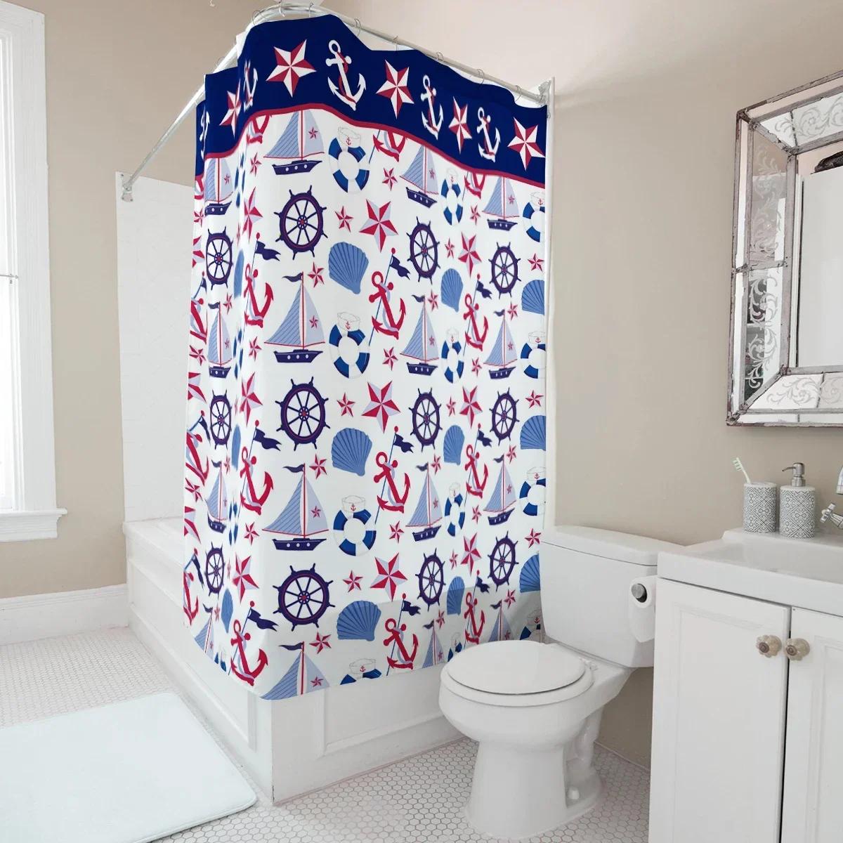 Nautical Shower Curtain Anchor Theme Waterproof Fabric Bathroom Decor Marine Style Bath Curtain For Home Hotel W60H190(CM)-1 Pcs
Nautical Shower Curtain Anchor Theme Waterproof Fabric Bathroom Decor Marine Style Bath Curtain For Home Hotel W60H190(CM)-1 Pcs