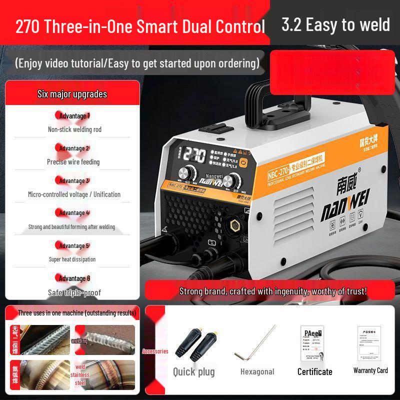 220V Gasless MIG/TIG/Stick Welder: Three-in-One High-Power Household and Industrial Electric Welder.
220V Gasless MIG/TIG/Stick Welder: Three-in-One High-Power Household and Industrial Electric Welder.