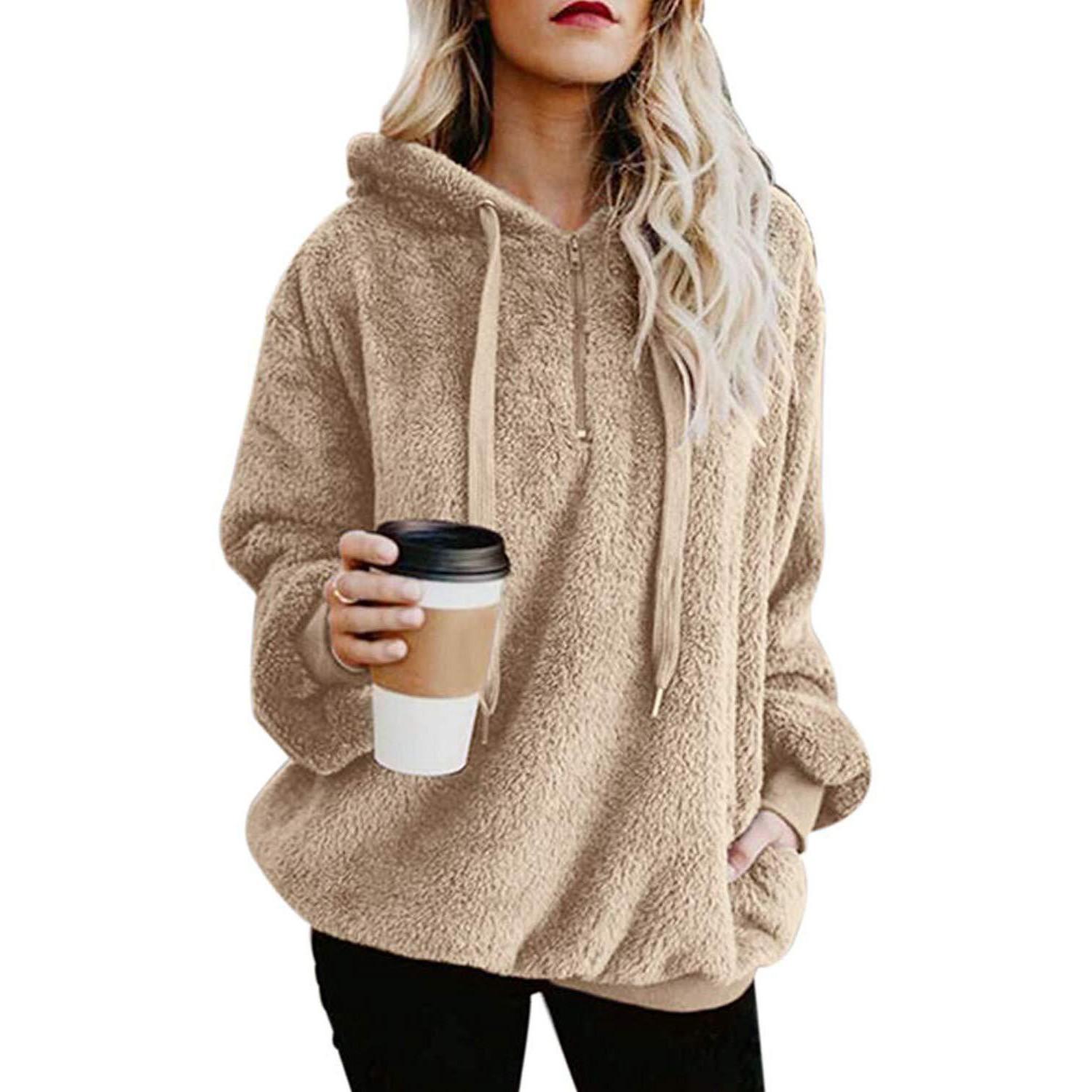 Winter Women Long Sleeve Fleece Hooded Sweatshirt Pullover Warm Jumper Sweaters With 1/4 Zip L
Winter Women Long Sleeve Fleece Hooded Sweatshirt Pullover Warm Jumper Sweaters With 1/4 Zip L