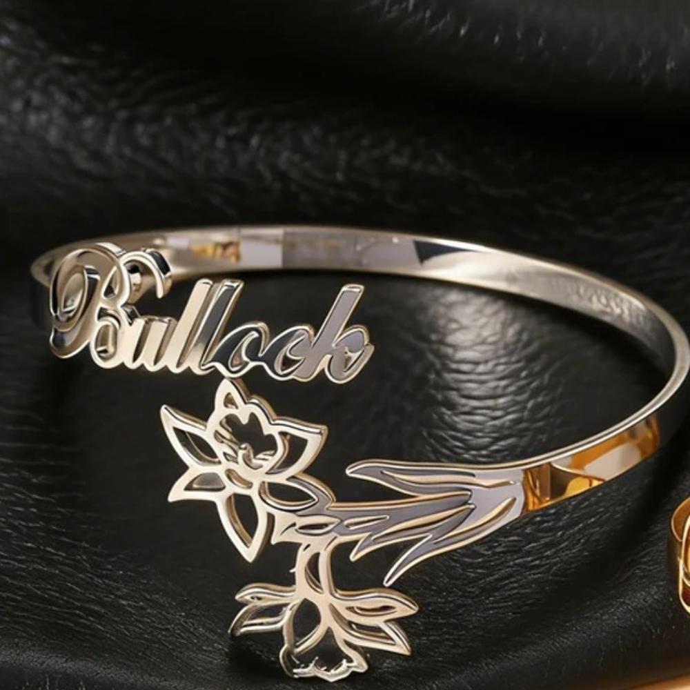 Personalized Custom Name Birth Flower Bangle Bracelet For Women Kids Customized Name Bangles Couple Child Birthday Jewelry Gift sliver color&women(16cm)
Personalized Custom Name Birth Flower Bangle Bracelet For Women Kids Customized Name Bangles Couple Child Birthday Jewelry Gift sliver color&women(16cm)