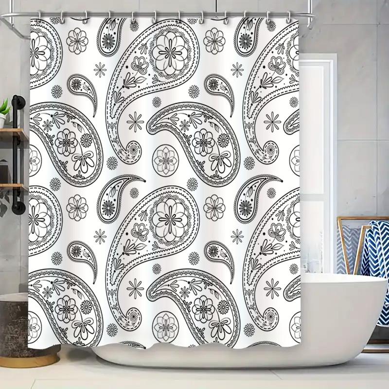 Vintage Floral Shower Curtain With Paisley Design White Black Modern Home Decor Bath Towel W60H190(CM)-1 Pcs
Vintage Floral Shower Curtain With Paisley Design White Black Modern Home Decor Bath Towel W60H190(CM)-1 Pcs