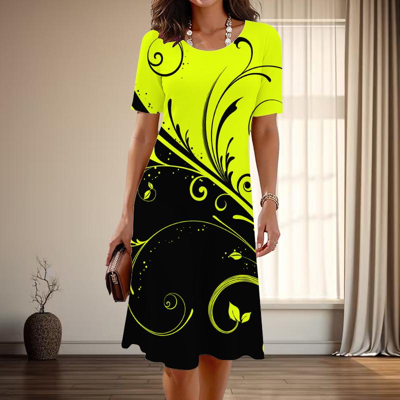 Женская мода изящный листовидный принт лето весна короткий рукав О-образный вырез повседневные платья 8XL жёлтый
Женская мода изящный листовидный принт лето весна короткий рукав О-образный вырез повседневные платья 8XL жёлтый