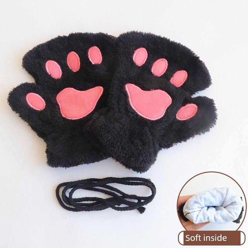 Женские плюшевые модные перчатки без пальцев в форме руки, халтер, кошачья лапка Black All yards
Женские плюшевые модные перчатки без пальцев в форме руки, халтер, кошачья лапка Black All yards