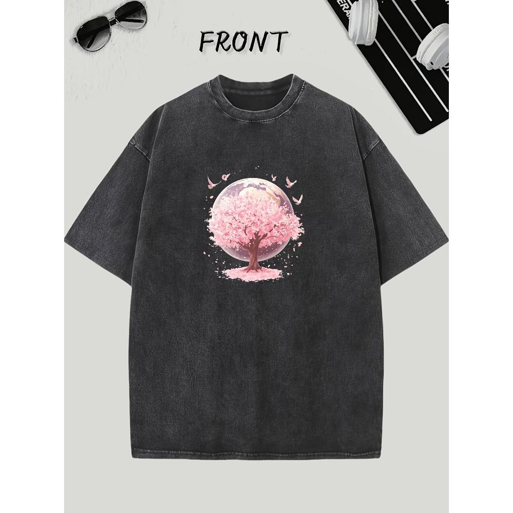 Men s Heavyweight Cotton Graphic Print T-Shirt - Relaxed Fit Drop Shoulder Streetwear Tee with Earth Cherry Blossom 3XL
Men s Heavyweight Cotton Graphic Print T-Shirt - Relaxed Fit Drop Shoulder Streetwear Tee with Earth Cherry Blossom 3XL