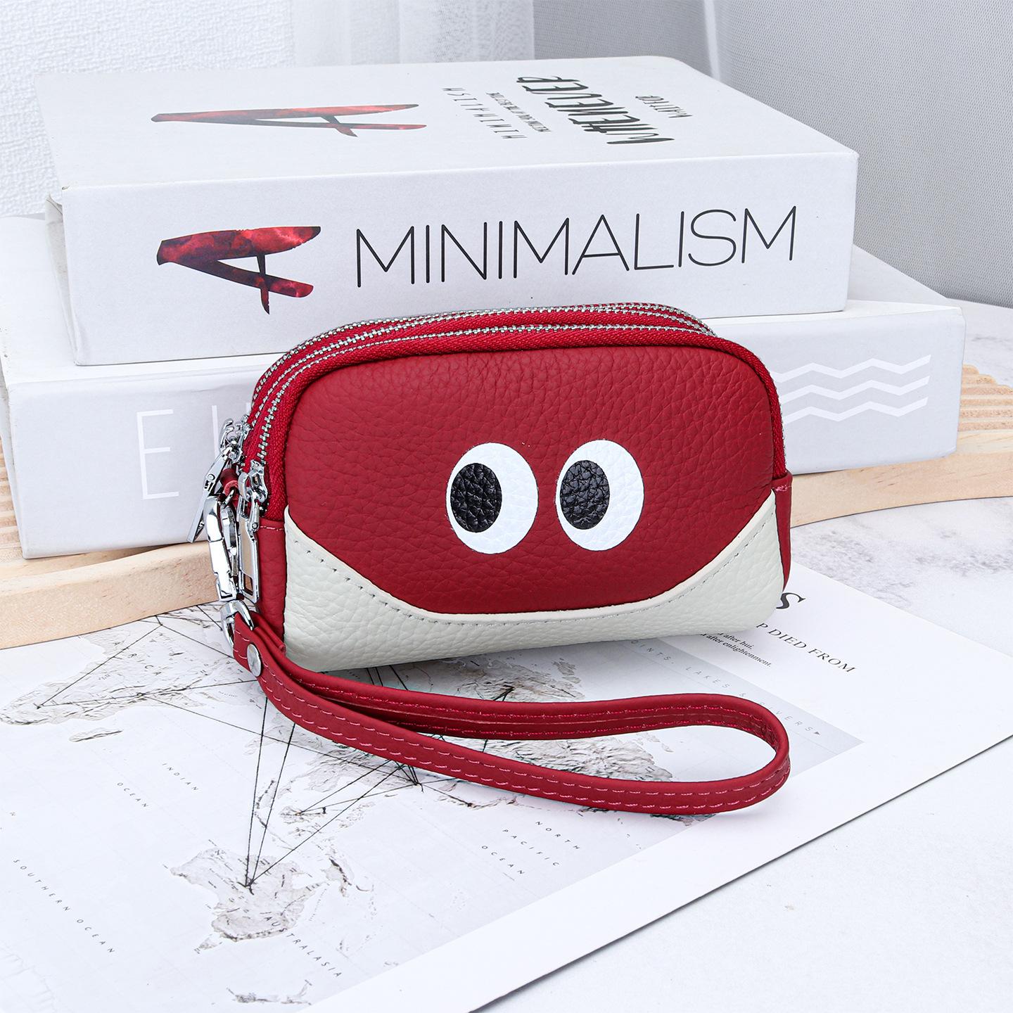 Fun 3-Zip Cartoon Eyes Coin Purse - Genuine Leather Mini Wallet with Wrist Strap, Portable Change Pouch for Coins,Keys & Cards бордовий
Fun 3-Zip Cartoon Eyes Coin Purse - Genuine Leather Mini Wallet with Wrist Strap, Portable Change Pouch for Coins,Keys & Cards бордовий