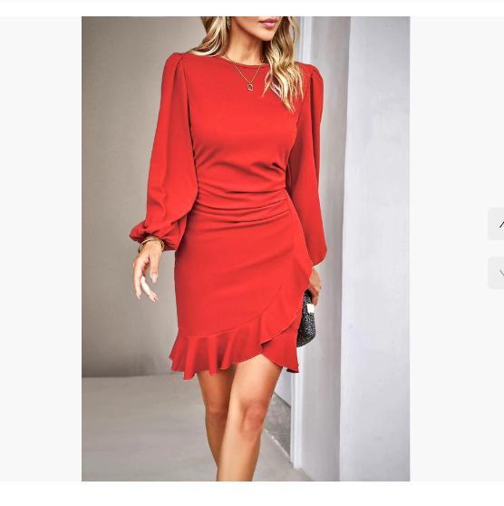 Ladies Bubble Sleeve Clean Color Hip Wrapping Dress XL червоний
Ladies Bubble Sleeve Clean Color Hip Wrapping Dress XL червоний
