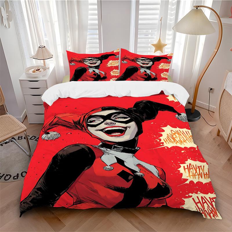 3pcs Harley Quinn, Clown Bedding Set, Soft Polyester Duvet Cover and Pillowcases Machine Washable Seasons all suitable & Guest Room Decor255 135x200cm
3pcs Harley Quinn, Clown Bedding Set, Soft Polyester Duvet Cover and Pillowcases Machine Washable Seasons all suitable & Guest Room Decor255 135x200cm