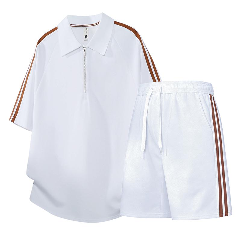 Striped Sports POLO Shirt Suit, Loose Shorts Suit, Men s Lapel T-shirt, Three-quarter Pants Two-piece Set 4XL білий
Striped Sports POLO Shirt Suit, Loose Shorts Suit, Men s Lapel T-shirt, Three-quarter Pants Two-piece Set 4XL білий