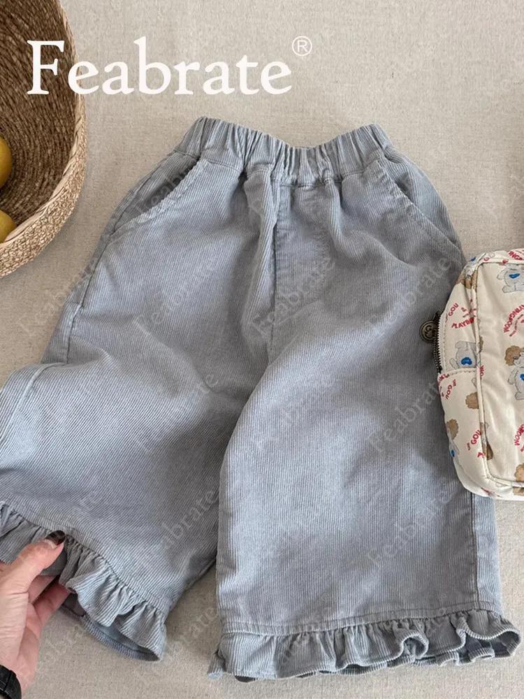 Corduroy Cropped Pants For Girls With Ruffled Hem, Stylish Wide-leg Pants 100 синій
Corduroy Cropped Pants For Girls With Ruffled Hem, Stylish Wide-leg Pants 100 синій
