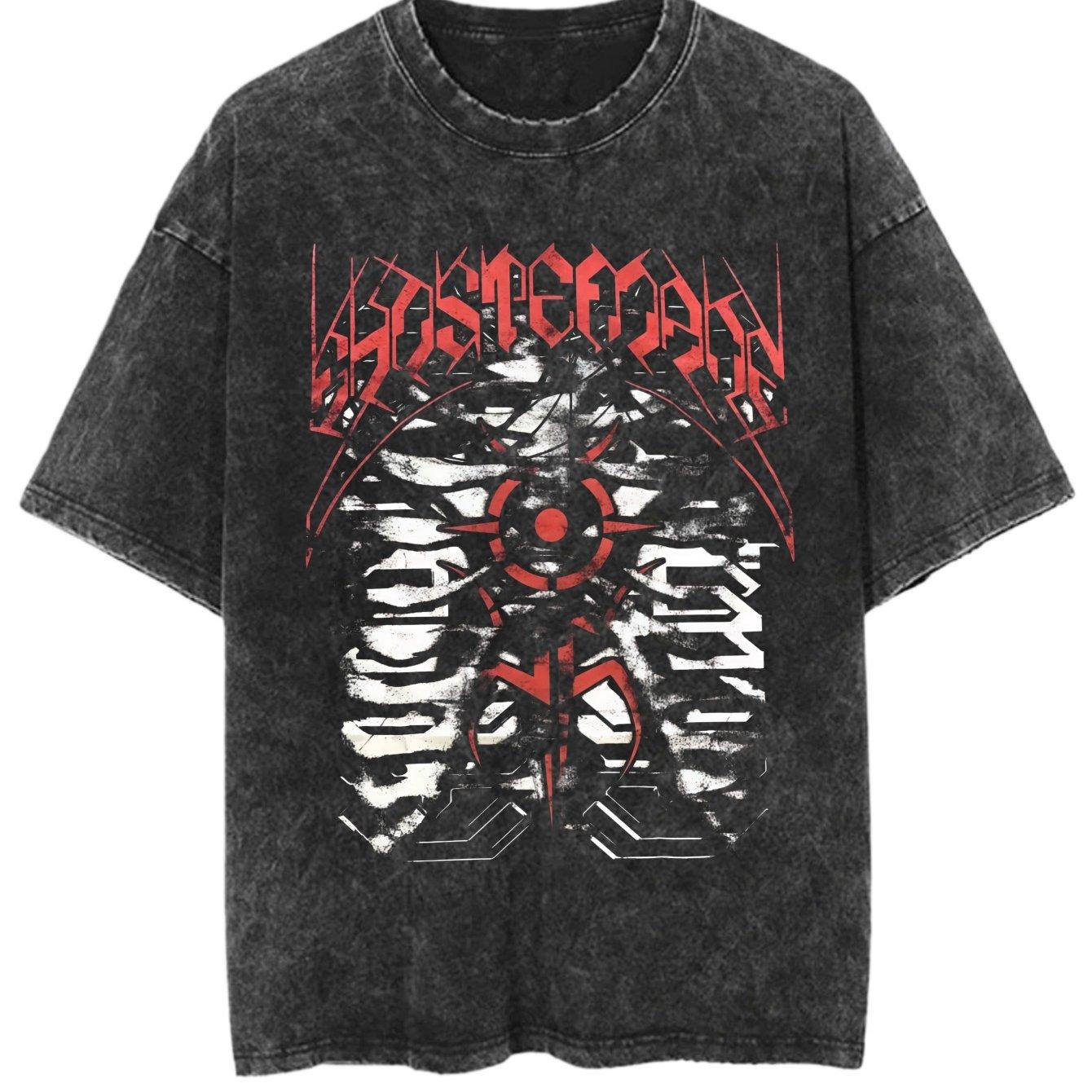 Retro Washed Unisex Loose Black Short Sleeved Tshirt with Skull Red and Black Gothic Metal Pattern 2XL
Retro Washed Unisex Loose Black Short Sleeved Tshirt with Skull Red and Black Gothic Metal Pattern 2XL