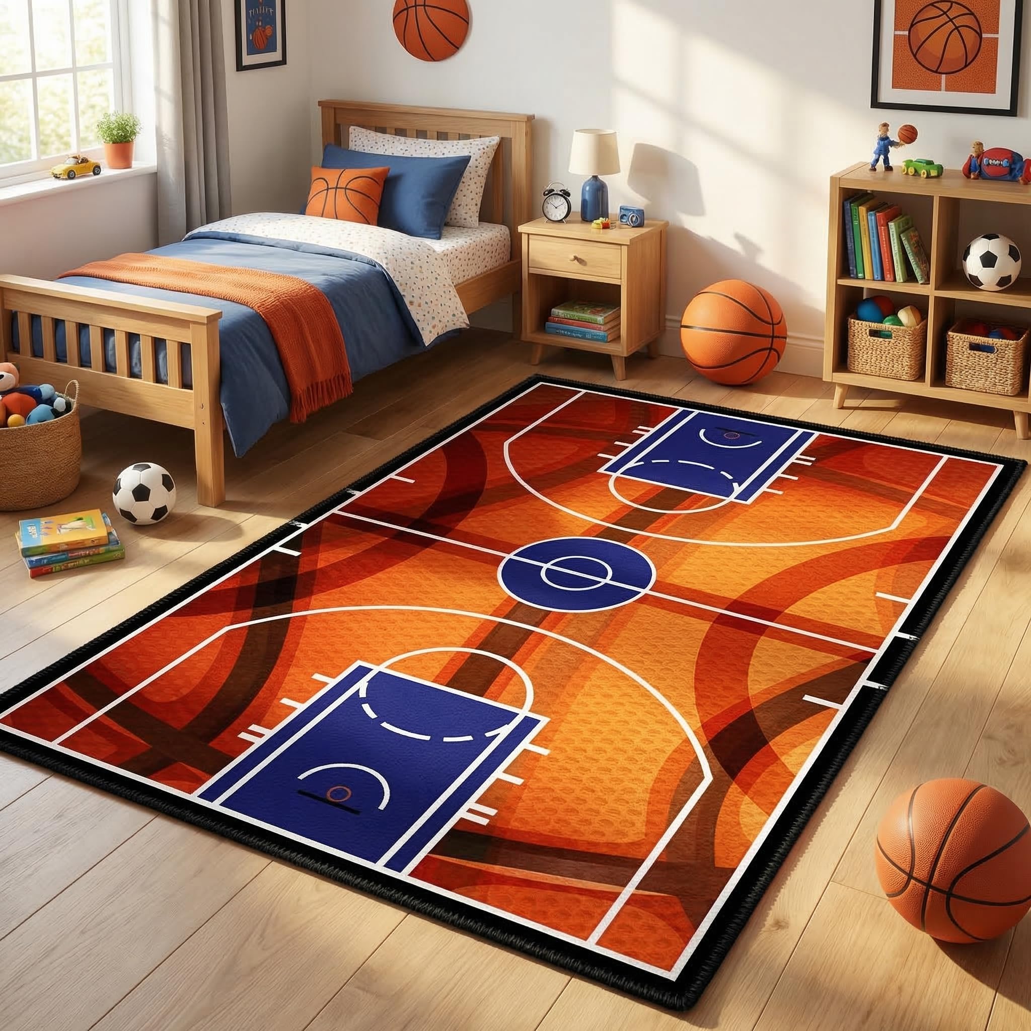 Basketball Rug for Boys Bedroom - Black Basketball Area Rug Basketball Decor Floor Kids Room Carpet Fun Sport Basketball Rug Printed White B 60cm x 90cm
Basketball Rug for Boys Bedroom - Black Basketball Area Rug Basketball Decor Floor Kids Room Carpet Fun Sport Basketball Rug Printed White B 60cm x 90cm