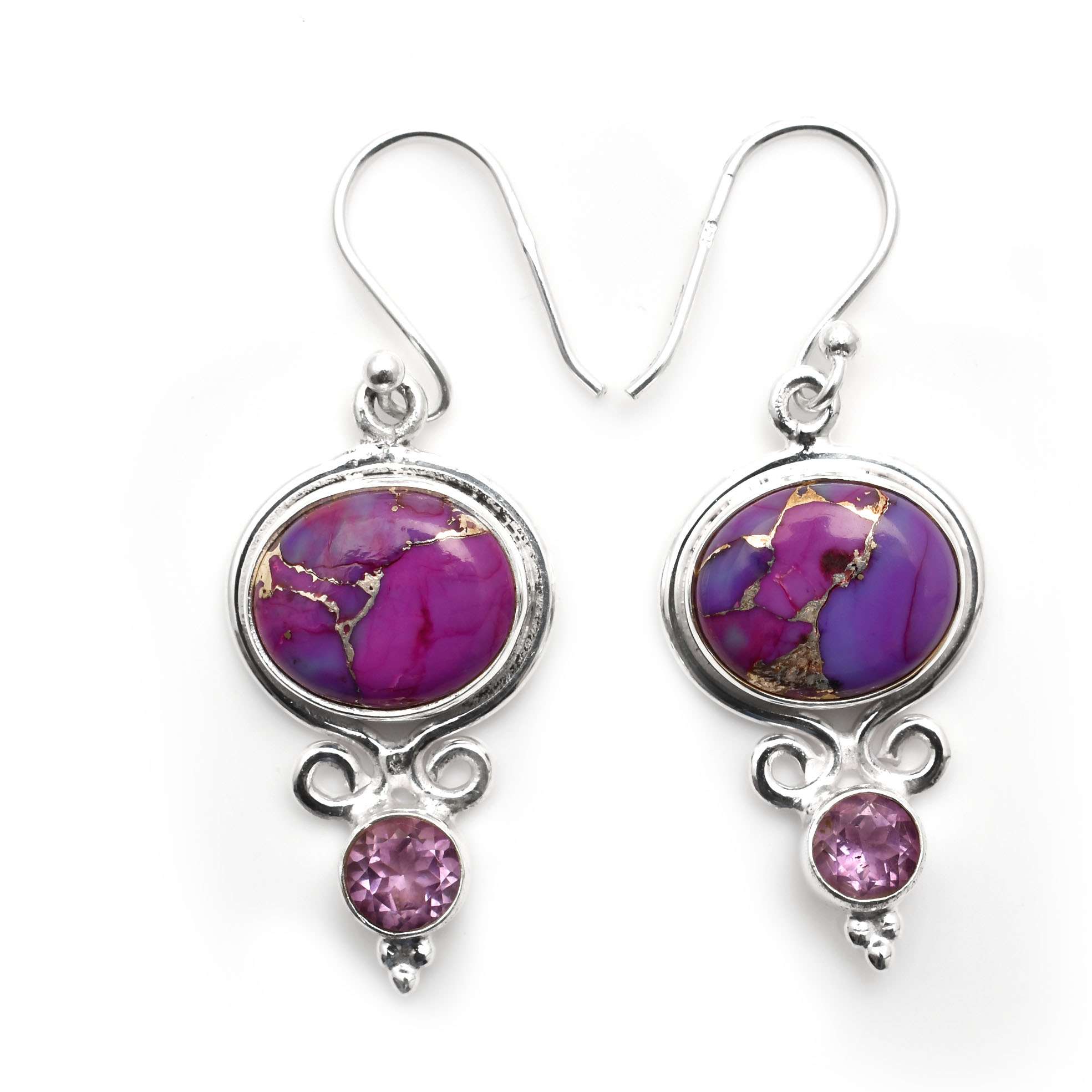 Purple Turquoise, Amethyst Gemstone Earrings Solid 925 Sterling Silver Handmade Earrings Jewelry Gift For Women And Girls E-3596
Purple Turquoise, Amethyst Gemstone Earrings Solid 925 Sterling Silver Handmade Earrings Jewelry Gift For Women And Girls E-3596