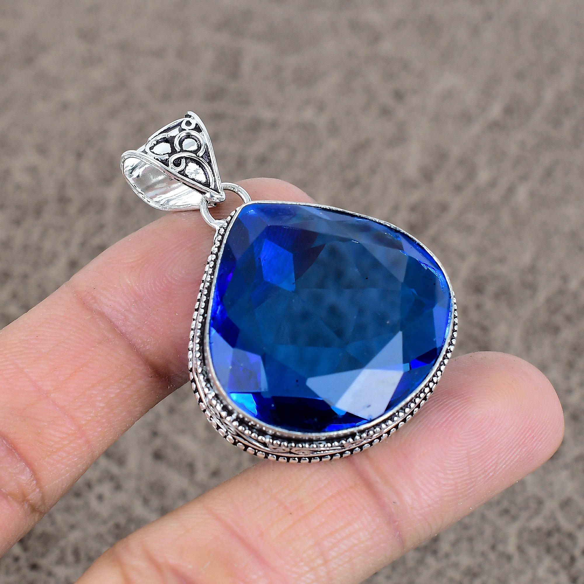 Blue Topaz Gemstone Handmade 925 Sterling Silver Jewelry Pendant 1.85 KKG-46
Blue Topaz Gemstone Handmade 925 Sterling Silver Jewelry Pendant 1.85 KKG-46