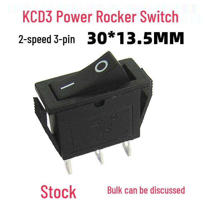 KCD3 Black 2-Position 3-Pin 15A Rocker Power Switch.
KCD3 Black 2-Position 3-Pin 15A Rocker Power Switch.