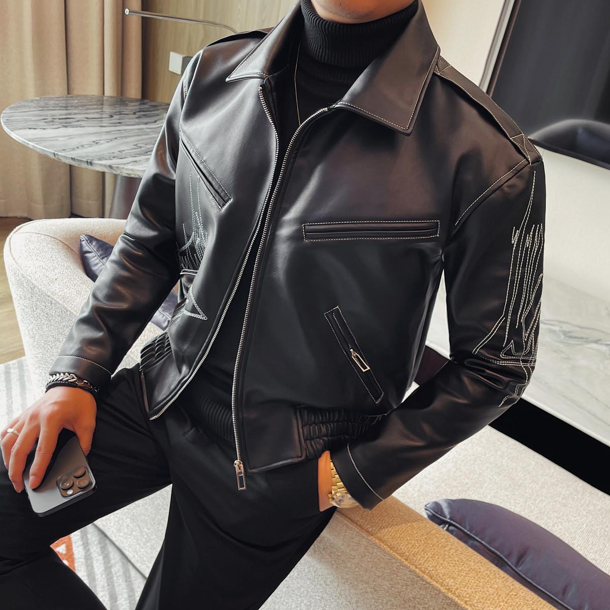 Men s 2025 Winter Stand Collar Slim Fit Casual PU Leather Jacket with Embroidery 3XL чорний
Men s 2025 Winter Stand Collar Slim Fit Casual PU Leather Jacket with Embroidery 3XL чорний